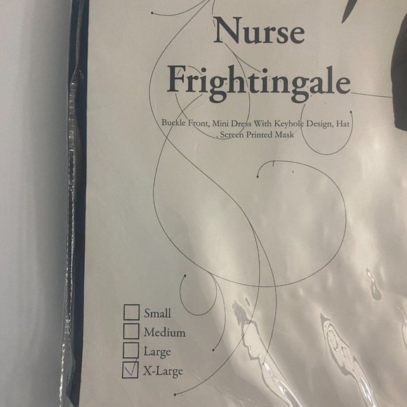 Underwraps Nurse Frightengale Costume Dress Hat Mask Evil Halloween Cosplay - Picture 4 of 6